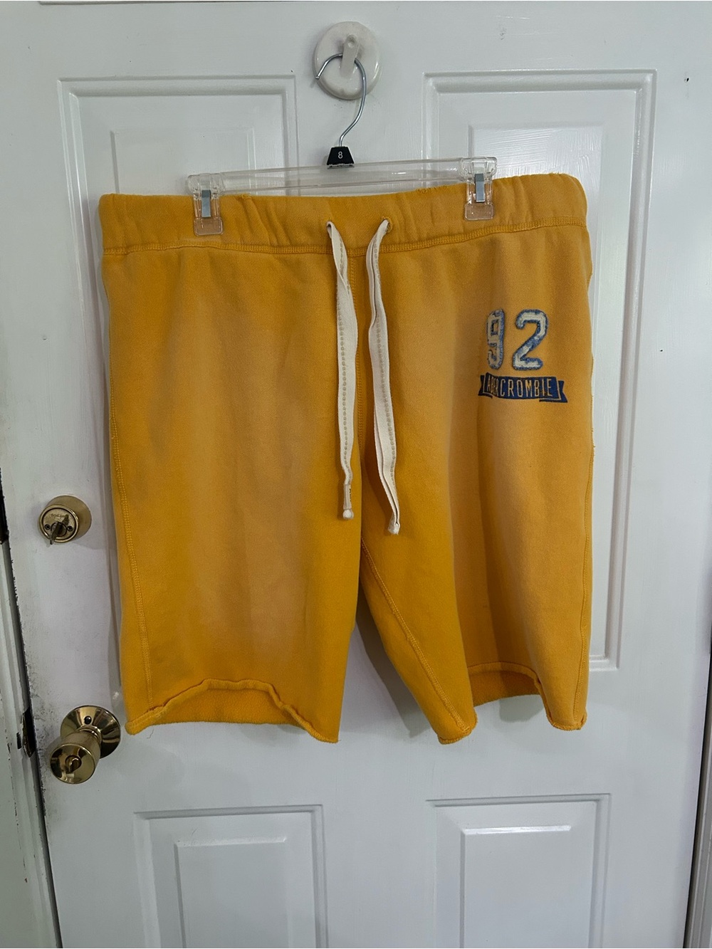 Abercrombie & Fitch Yellow Men's Fleece Drawstring Athletic Shorts